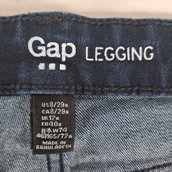 Gap Legging Jeans Womens 8/29 Blue Rinse Stretch Denim Jegging Slim Pants Cuffed - Picture 3 of 15